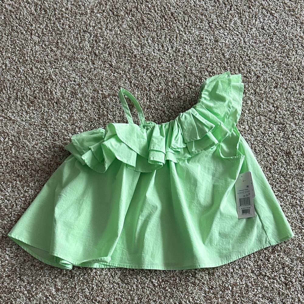 Habitat Green Ruffle Kids Top